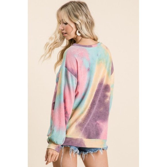 BiBi Tie Dye Pullover Top - Picture 4 of 7